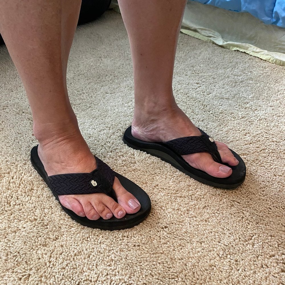 Classic Black Teva Flip Flops